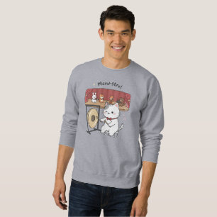 Moletom Moda Masculina Gato Divertido, Música e Amigos