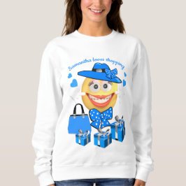 Moletom Moda personalizada Emoji em azul com Compro
