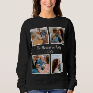 Moletom Modelo de colagem de fotos da família 4 personaliz