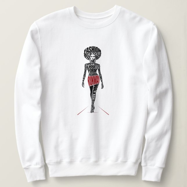 Moletom Modelo de Passarela de Moda Afro-Americana (Frente do Design)