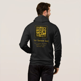 Moletom Modelo de QR Code e Texto Editável   Preto e Doura