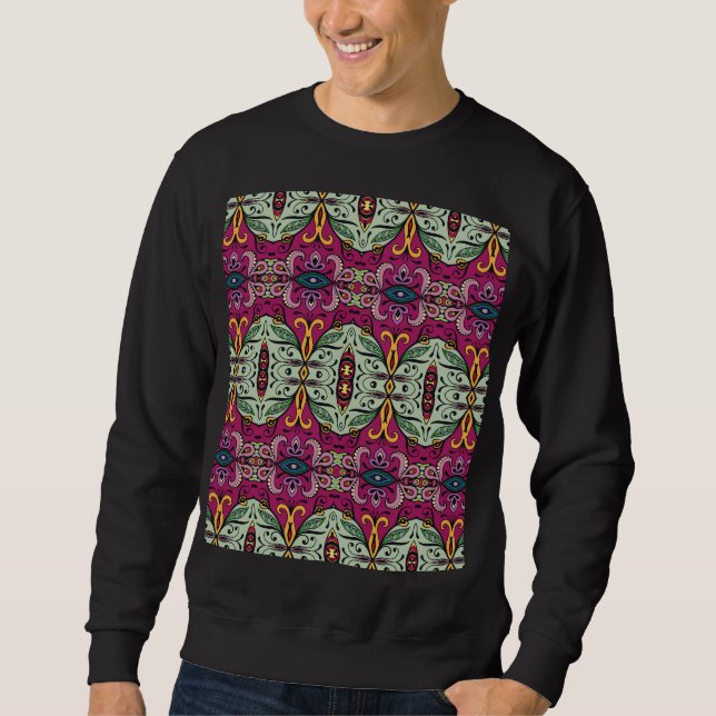 Moletom Modelo Étnico Geométrico Tribal Floral (Frente)