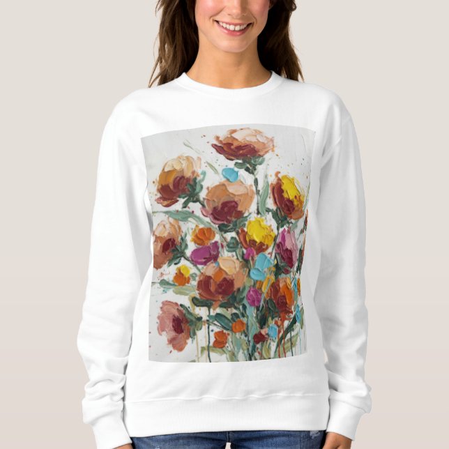 Moletom Modern Abstract Floral Art  (Frente)
