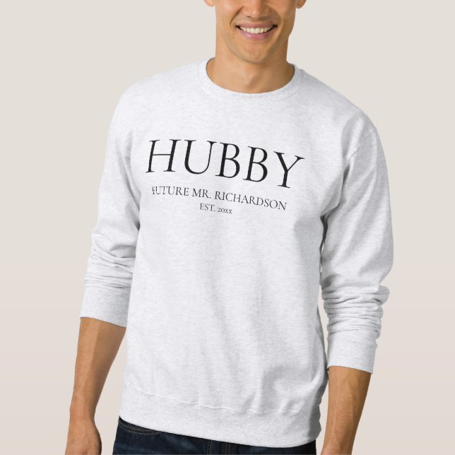 Moletom Modern Black Simple Wedding Groom Future Sr. Hubby (Frente)