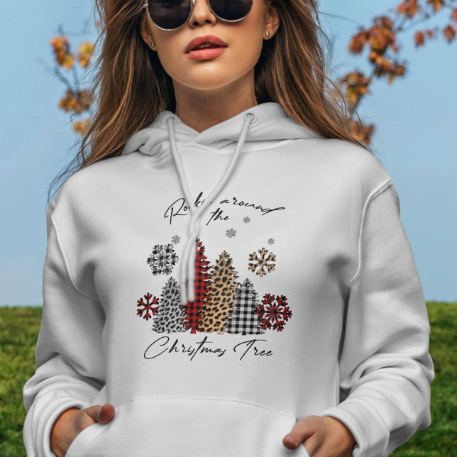 Moletom Modern Boho Snowflakes Tartan - Árvore de Natal Bo (Criador carregado)