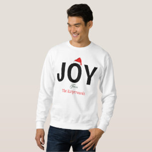 Moletom Modern Bold JOY Simples Família de Natal Elegante