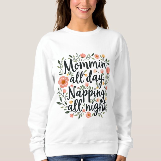 Moletom Modern Cute Floral Mother's Day, Botanical Mama (Frente)