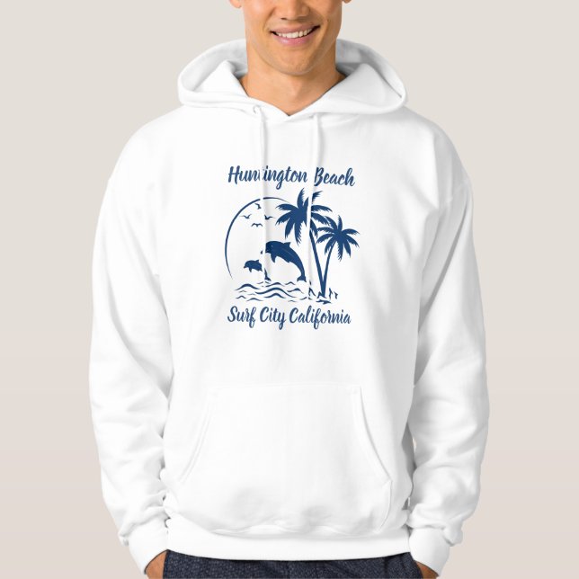 Moletom Modern Huntington Beach California Dark Blue (Frente)