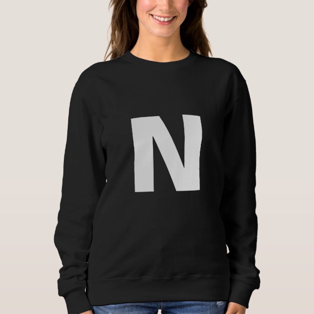 Moletom Modern Initial Letter Monogram Stylish Trendy (Frente)