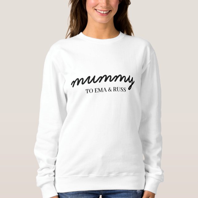 Moletom Modern Mommy Personalized Kids Names Mother Love (Frente)