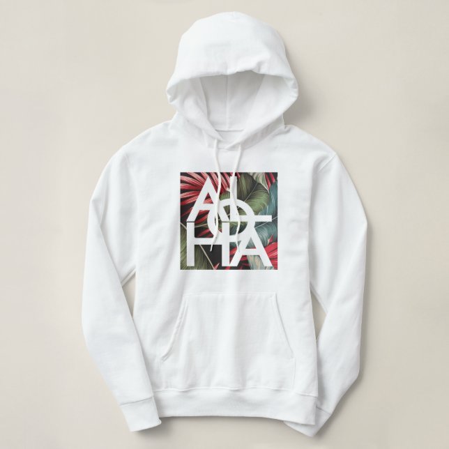 Moletom Modern Red Palm Aloha Hawaii Island (Frente do Design)