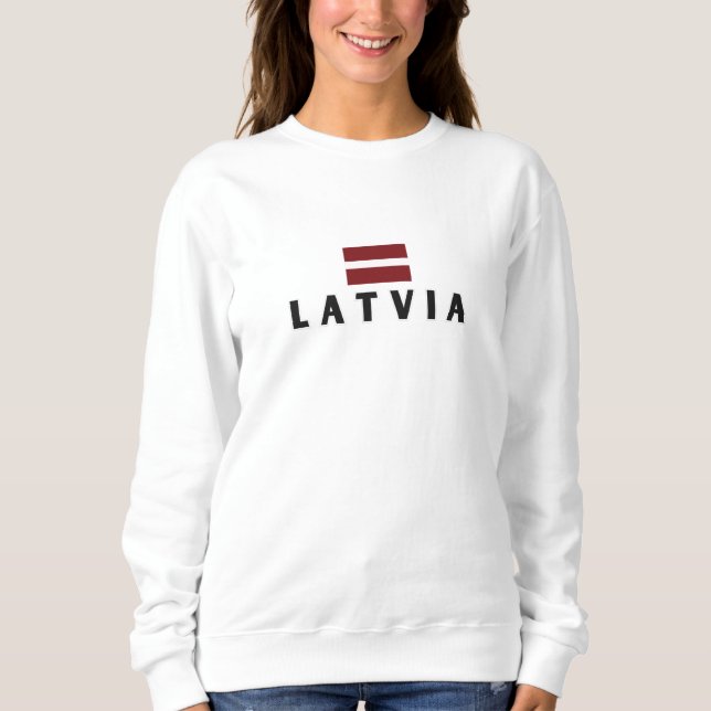 Moletom Moderna Letónia País de Bandeira Latviano Souvenir (Frente)