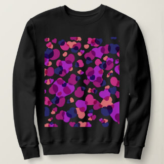 Moletom Moderno Abstrato Pontos Rosa e Roxo Vibrantes Artí