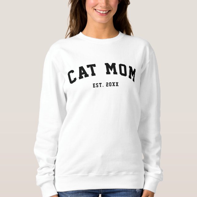 Moletom Moderno Cat Mamãe Esporte Varsity (Frente)