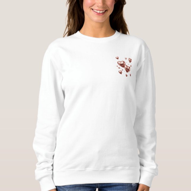 Moletom Moderno Design de Amor Romântico para o Dia dos Na (Frente)