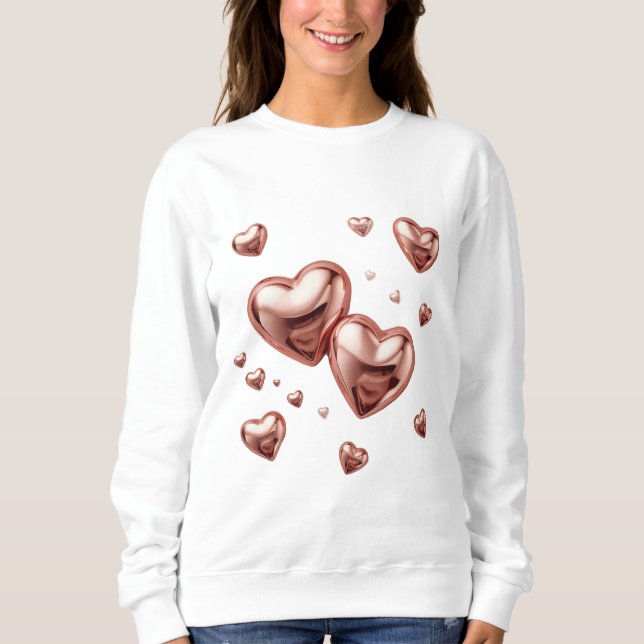 Moletom Moderno Design de Amor Romântico para o Dia dos Na (Frente)