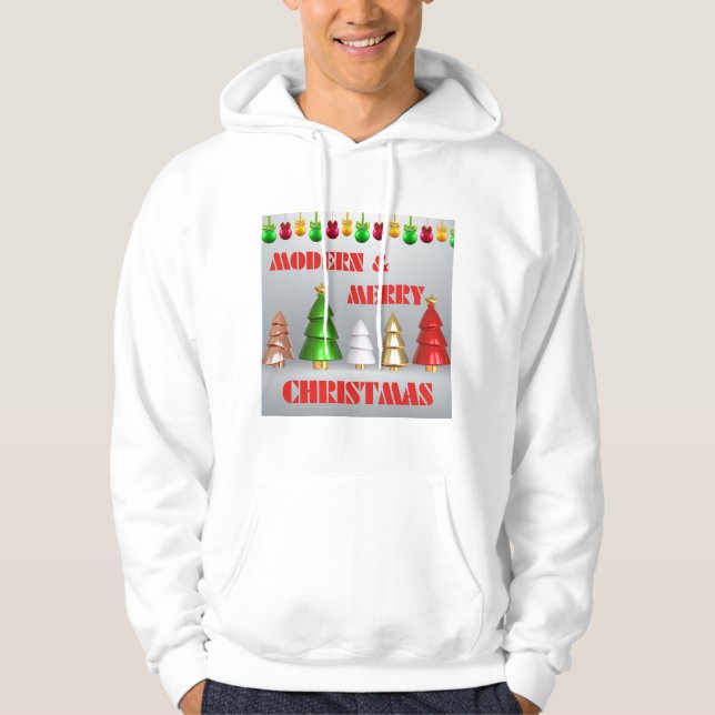 Moletom Moderno Feliz Natal T-Shirt Hoodie - Estilo elegan (Frente)