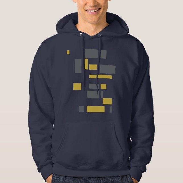 Moletom Moderno, simples, padrão geométrico amarelo cinza  (Frente)