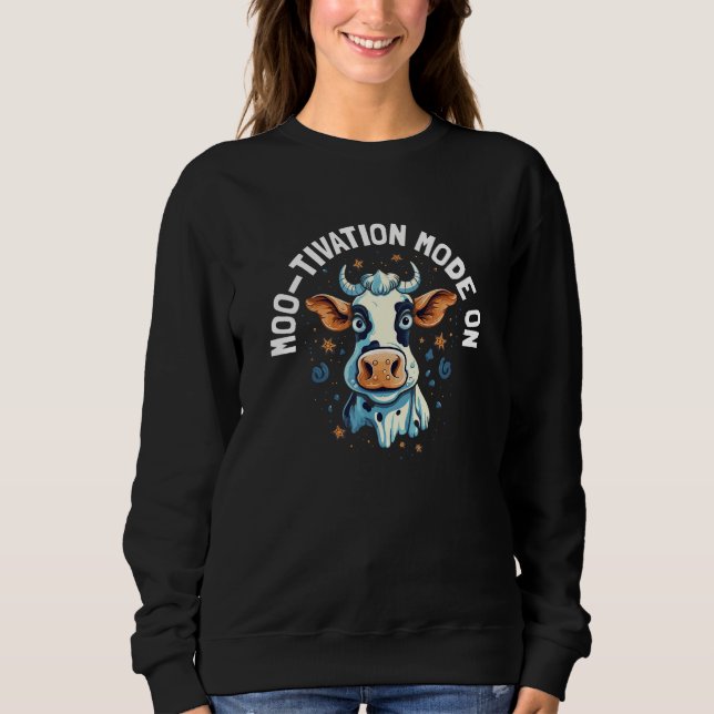 Moletom Modo Cute Moo tivation Ativado  Vaca Novilha  Troc (Frente)