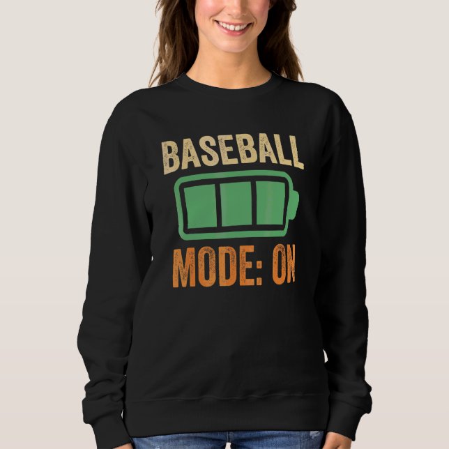 Moletom Modo de Beisebol no Projeto de Bateria (Frente)
