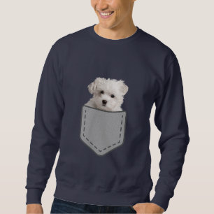 Moletom Modos Cachorro Maltês Em Bolso