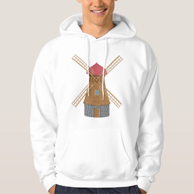 Moletom Moinho de Vento de Madeira Tradicional Rústico (Frente)