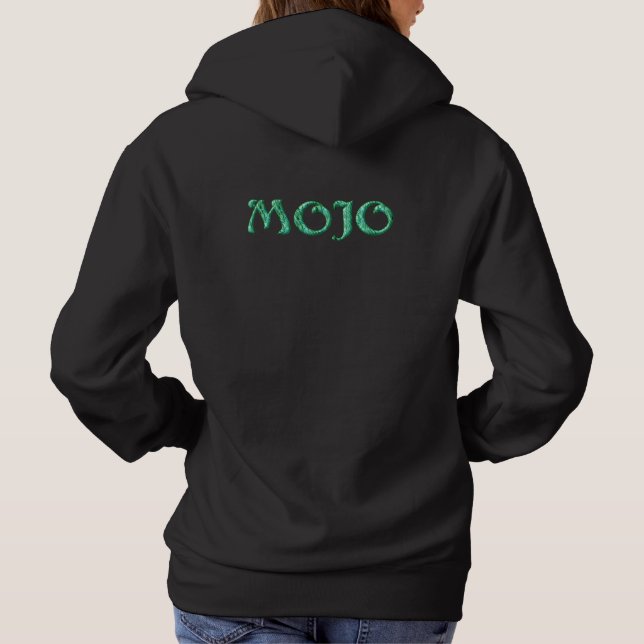 Moletom Mojo, mulher de camisola preta de capuz (Verso)
