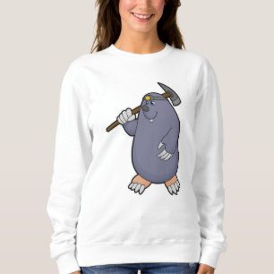 Moletom Mole como agricultor com picaxe e destaque