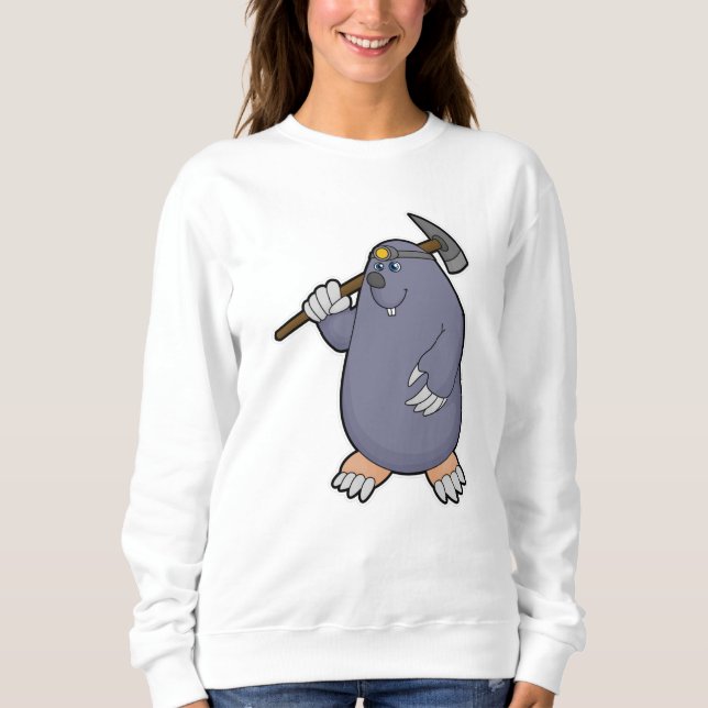 Moletom Mole como agricultor com picaxe e destaque (Frente)