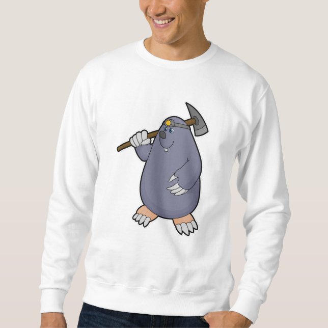 Moletom Mole como agricultor com picaxe e destaque (Frente)