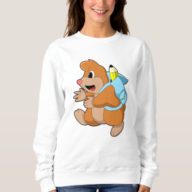 Moletom Mole como estudante com mochila (Frente)
