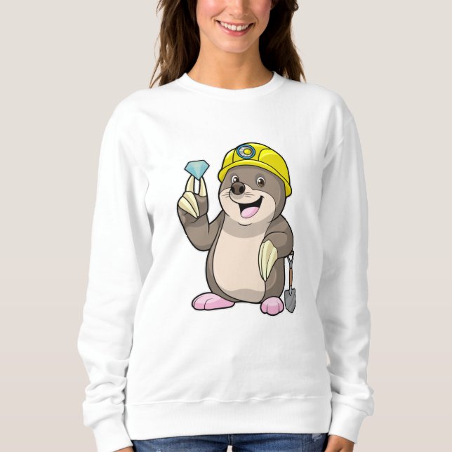 Moletom Mole como Mineiro com Pá e Diamante (Frente)