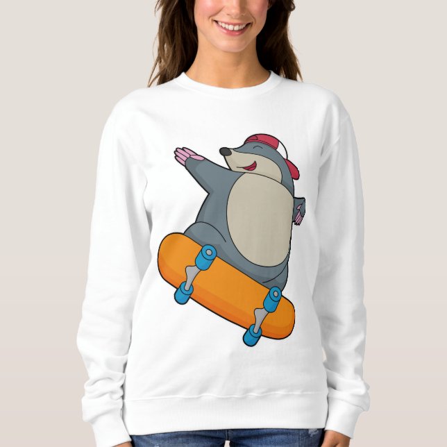 Moletom Mole como skater com skate (Frente)