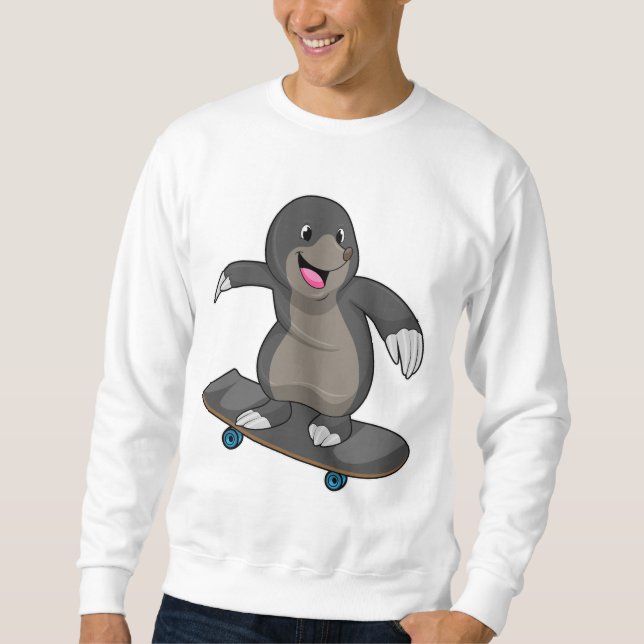 Moletom Mole como skater com skate (Frente)