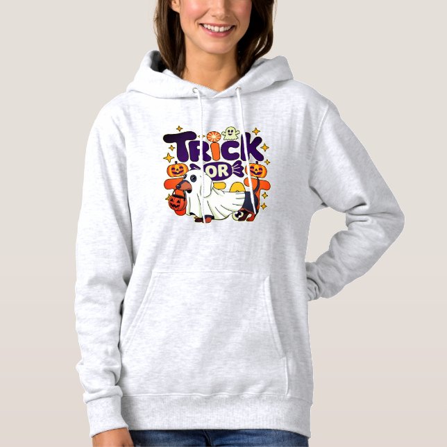 Moletom Mole ou Doce Capuz de Halloween (Frente)