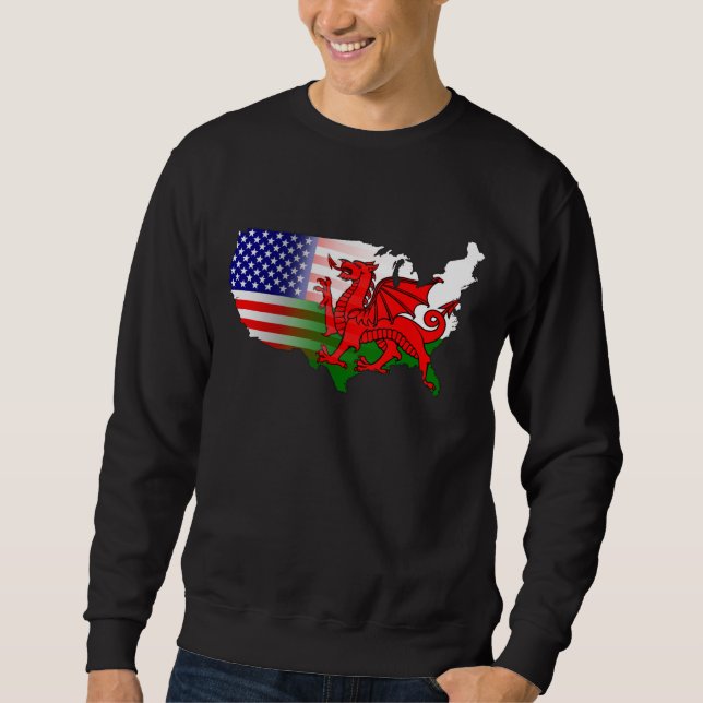Moletom Molheta de Mapa Americano do Galês (Frente)