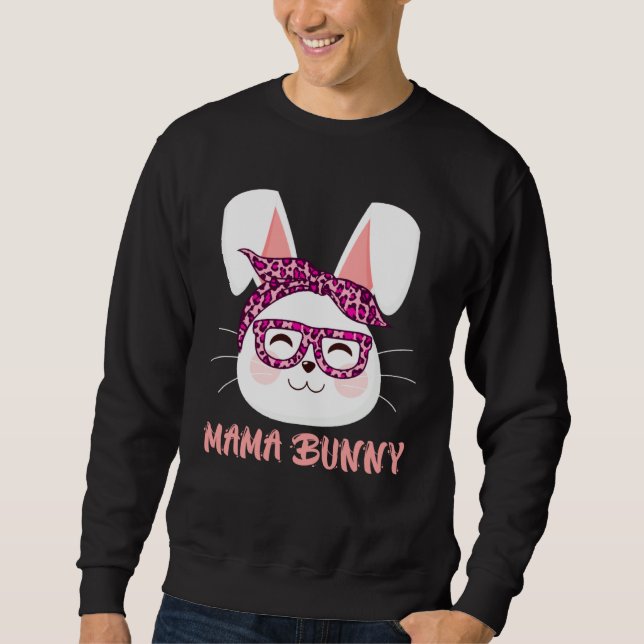 Moletom Mom Bunny face cool Easter Bunny Happy Easter Moth (Frente)