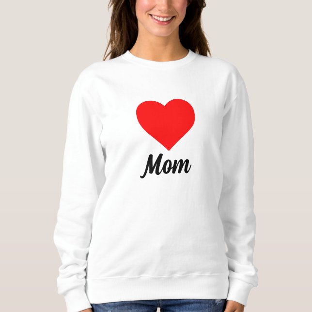 Moletom Mom - Classic Red Heart Typography (Frente)