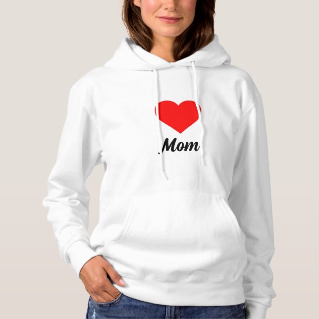 Moletom Mom - Classic Red Heart Typography (Frente)