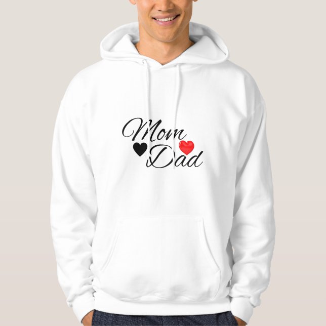 Moletom Mom & Dad Hearts - Elegant Typography Family Love (Frente)