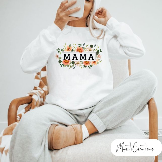 Moletom mom sweater t-shirt with flowers, minimalist desig (Criador carregado)