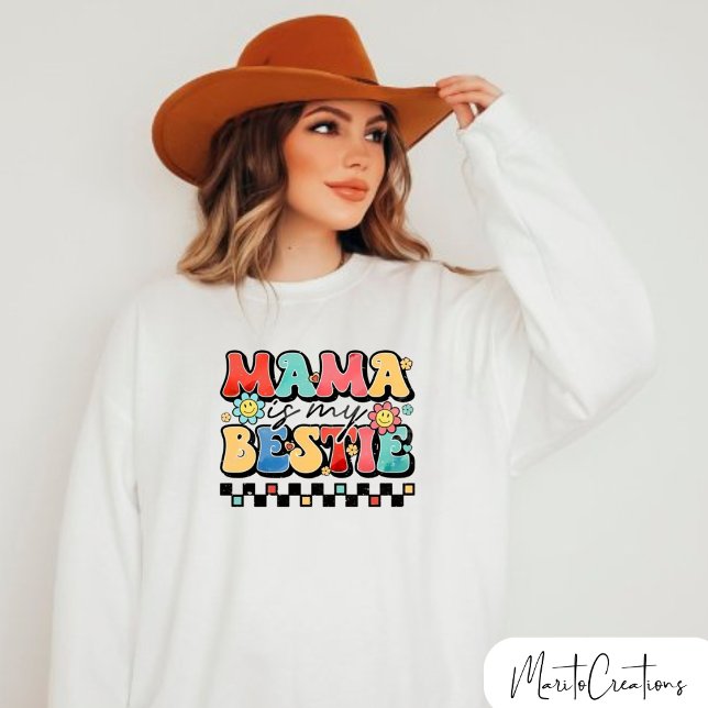 Moletom Mom sweater with floral design and retro lettering (Criador carregado)