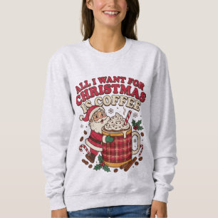 Moletom Momento de café de Natal aconchegante do Papai Noe