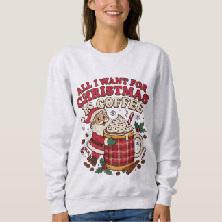 Moletom Momento de café de Natal aconchegante do Papai Noe