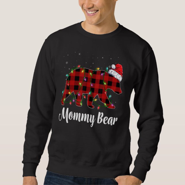 Moletom Mommy Bear Buffalo Red Plaid Matching Family Chris (Frente)