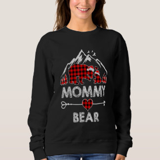 Moletom Mommy Bear Christmas Pajama Red Plaid Buffalo Fami