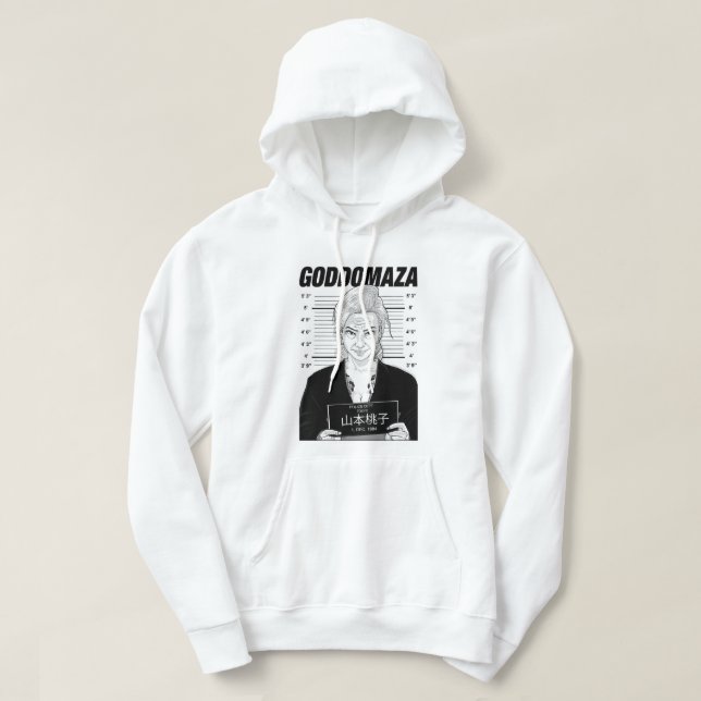MOLETOM MOMOKO MUGSHOT HOODIE WHITE (Frente do Design)