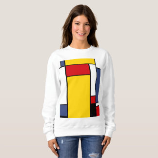 Moletom Mondrian Inspirou Arte de Estilo Geométrico Modern
