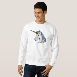 Moletom monocórnio holográfico mens sweatshirt