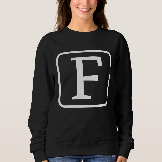 Moletom Monogram Capital Letter F Initial Alphabet Women M (Frente)